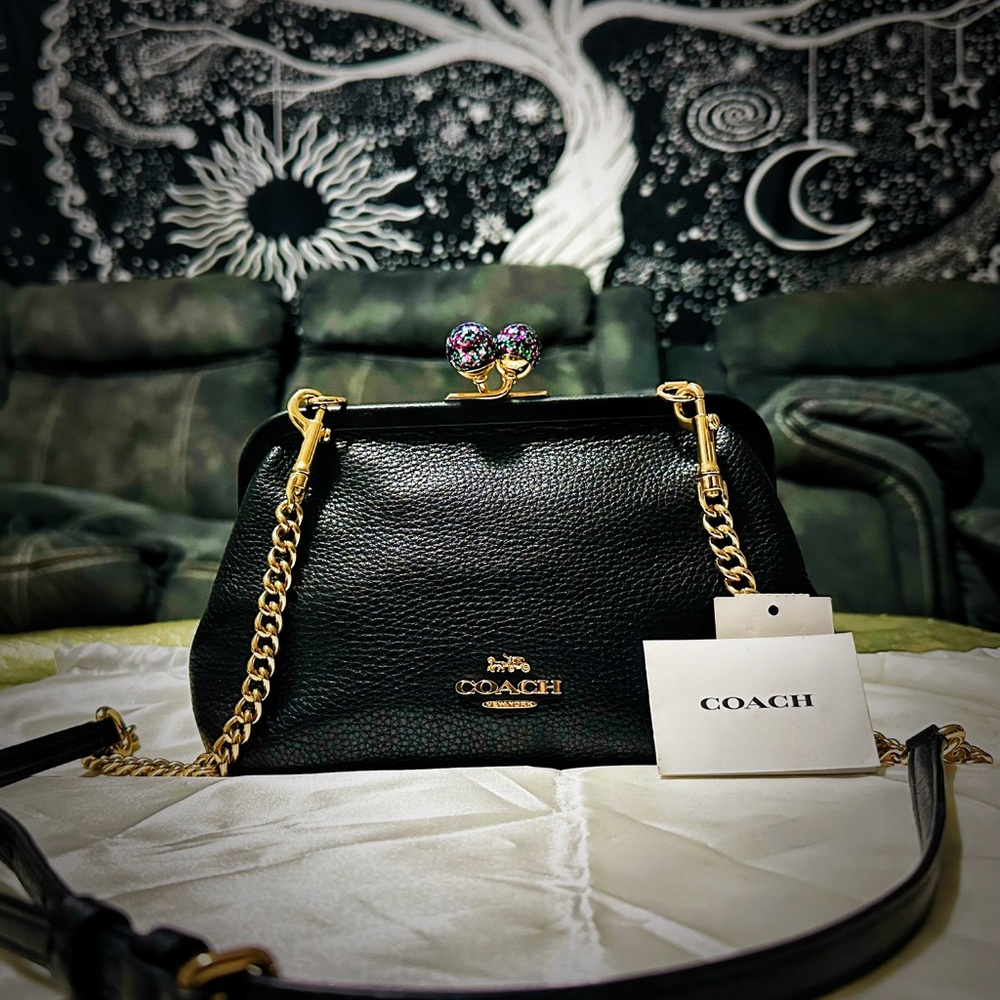 Rare Vintage style Coach Nora Kicelock Crossbody bag Black soft Leather - Picture 7 of 16